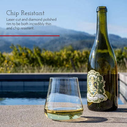 Set of 6 Stemless Crystal Wine Glasses