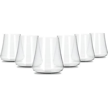 Set of 6 Stemless Crystal Wine Glasses