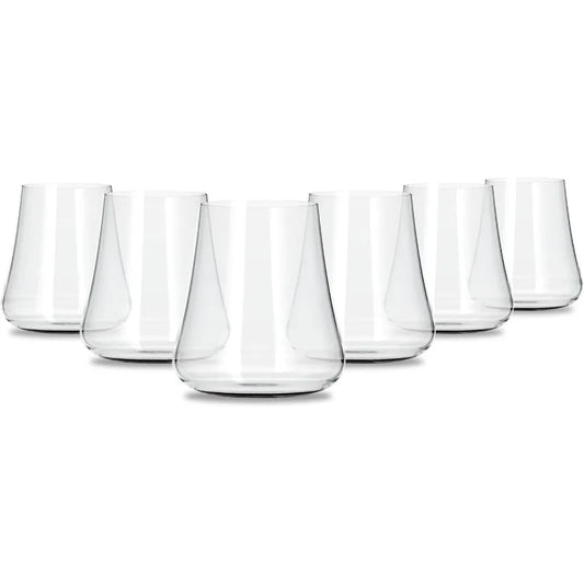 Set of 6 Stemless Crystal Wine Glasses