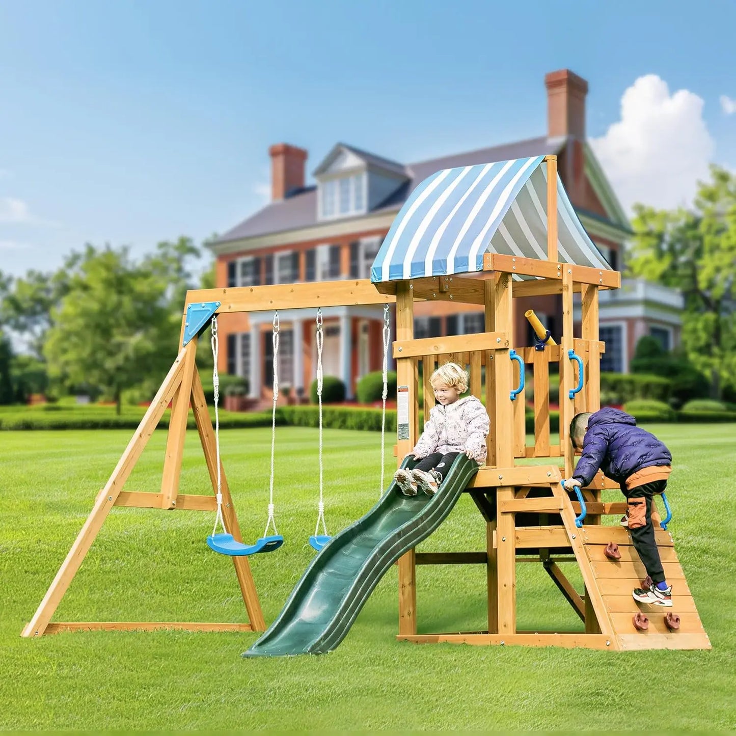 Outdoor Playset with Safe Design and Multi-Activity Fun