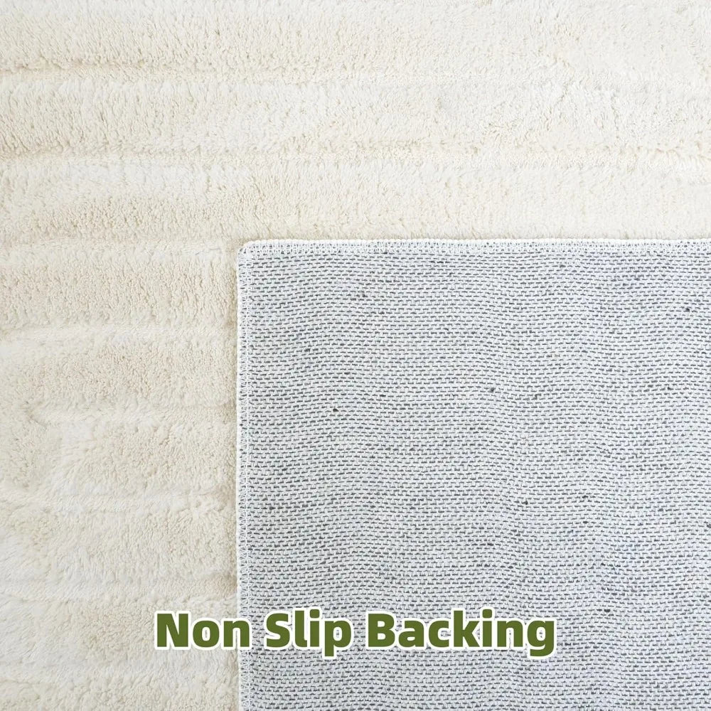 Beige Geometric Washable Area Rug, 8' x 10'