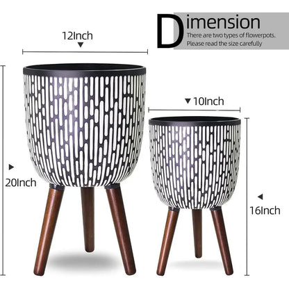 Fiberglass Planter with Stand and Drainage