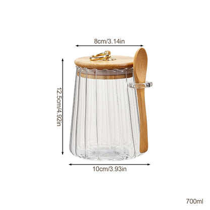 Glass Tea & Spice Storage Jars with Airtight Lids