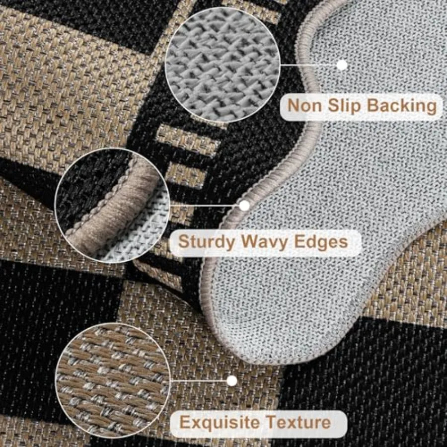 Checkered Washable Entryway Rug, 2' x 3'