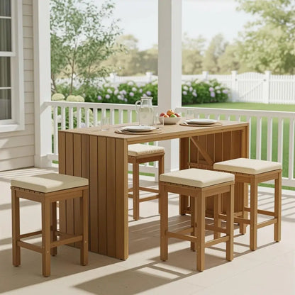 Acacia Outdoor Bar Set – 5 Piece Patio Collection