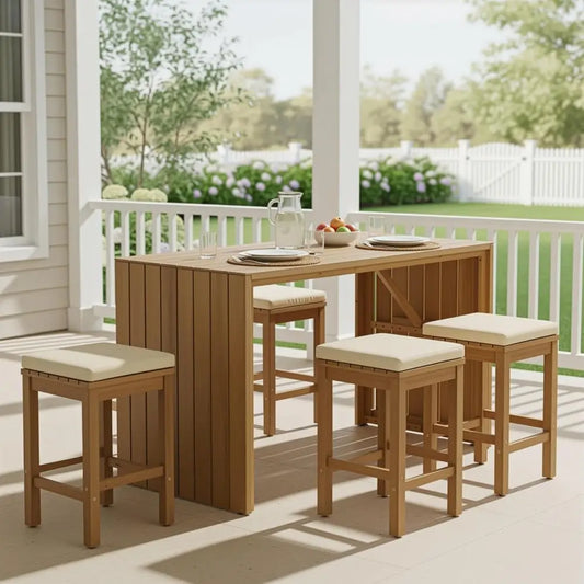 Acacia Outdoor Bar Set – 5 Piece Patio Collection