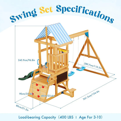 Outdoor Playset with Safe Design and Multi-Activity Fun