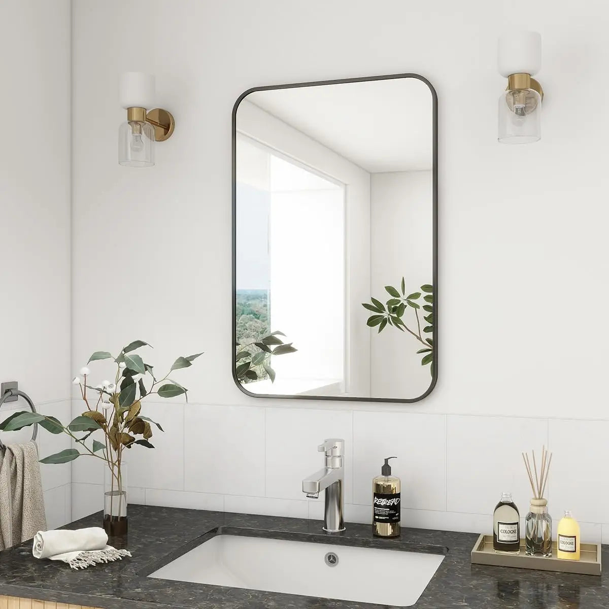 28" x 20" Rectangular Aluminum Wall Mirror