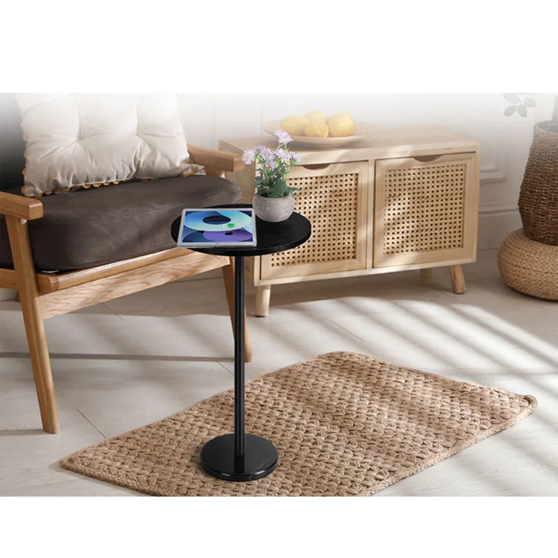 Modern Black Pedestal Drink Side Table