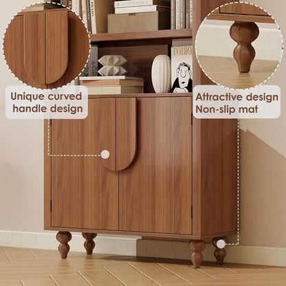 Arched Mid Century Storage Cabinet with Statement Doors