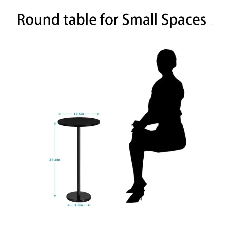 Modern Black Pedestal Drink Side Table