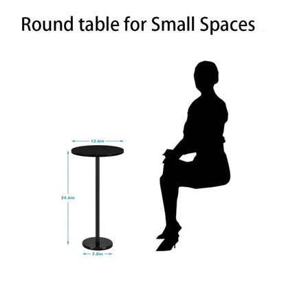 Modern Black Pedestal Drink Side Table