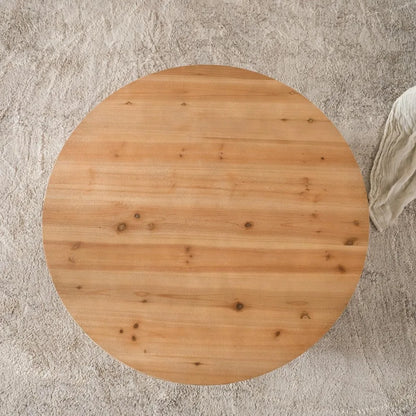 Round Barrel Coffee Table with Hidden Storage