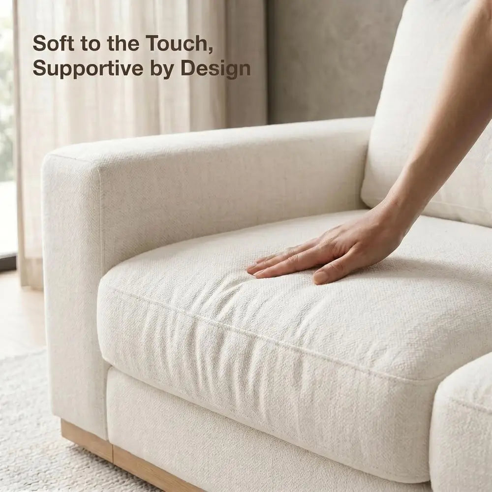 Deep Seat Chenille Sofa with Washable Covers