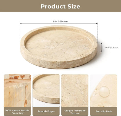 Natural Marble Vanity Tray (Round)