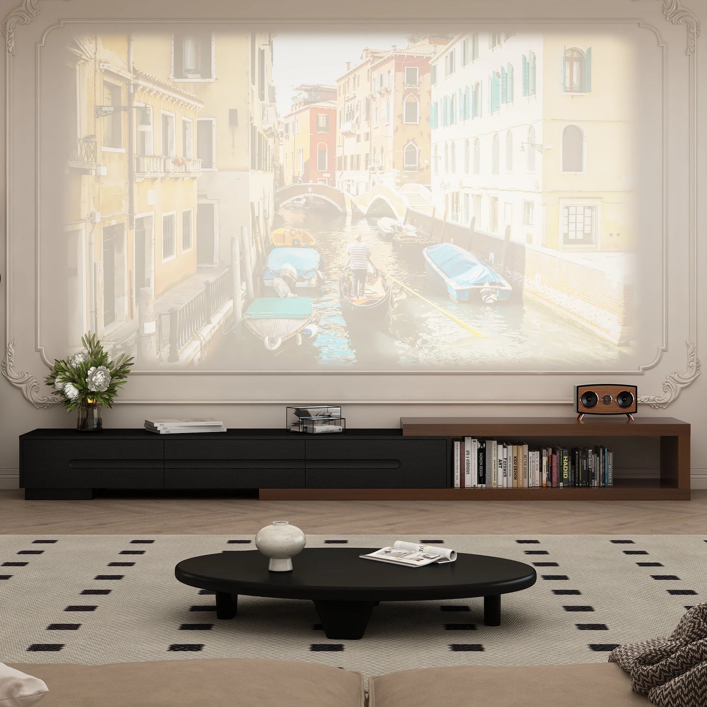 Extendable Walnut TV Console