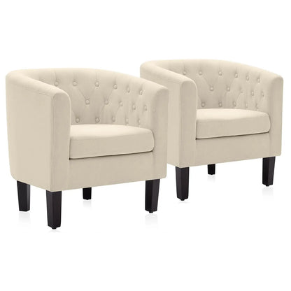 Tufted Barrel Accent Chair - Set of 2