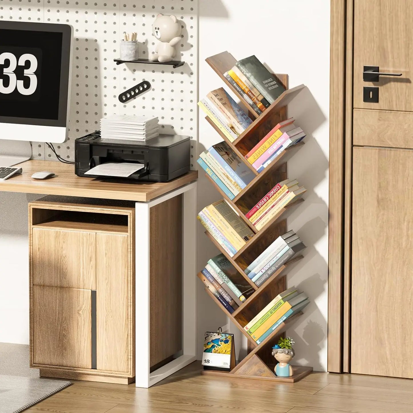 Tree Bookshelf with Space-Saving Vertical Design