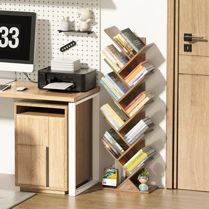 Tree Bookshelf with Space-Saving Vertical Design