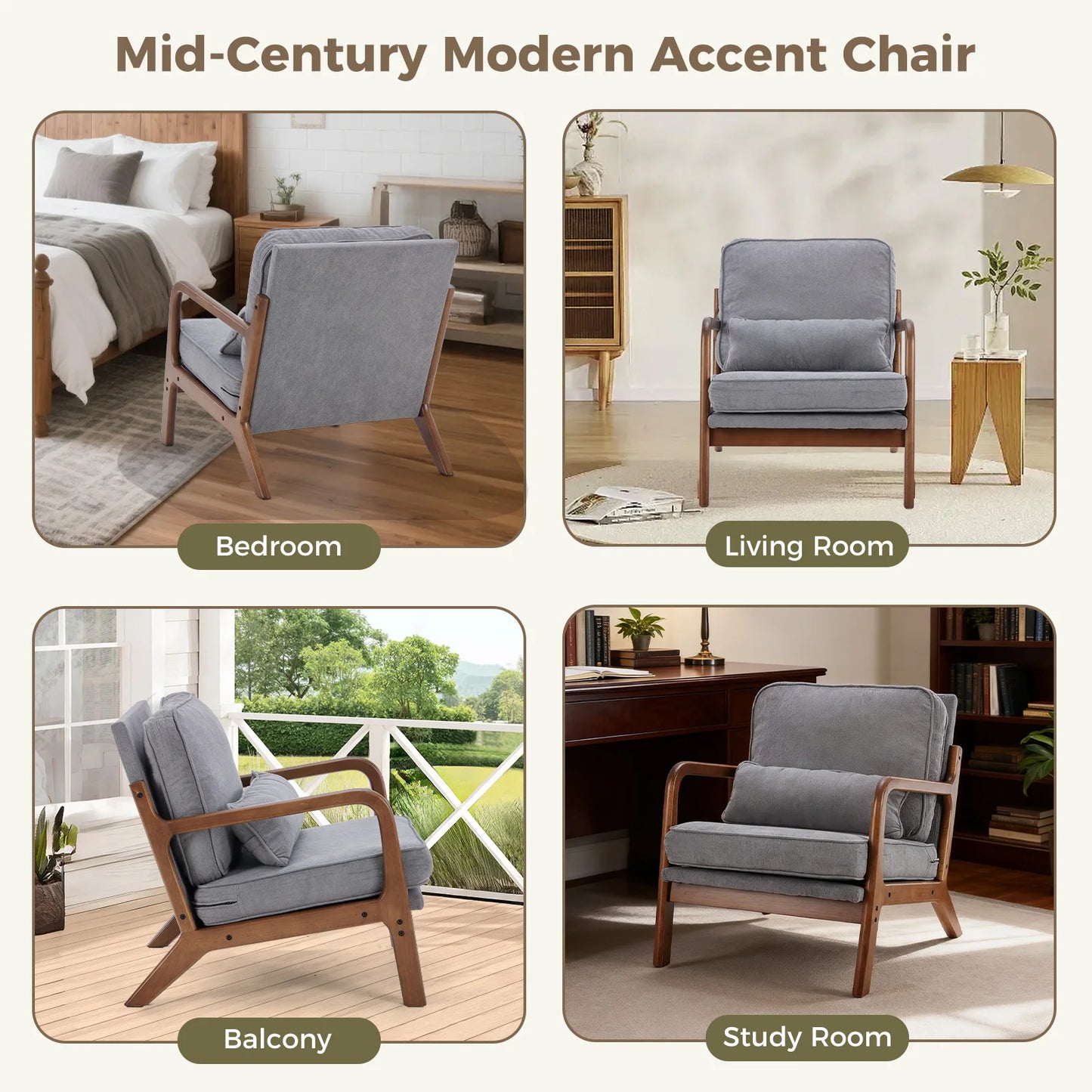 Mid-Century Upholstered Accent Chair