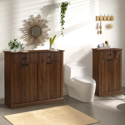 Modern Fluted Tilt-Out Laundry Cabinet