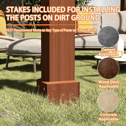 10'X12' Cedar Pergola with Flat Roof and Open Slatted Design