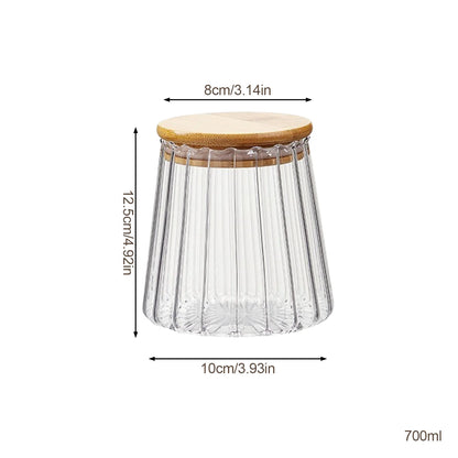 Glass Tea & Spice Storage Jars with Airtight Lids