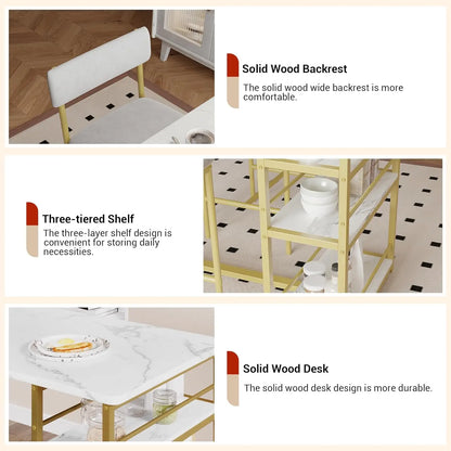 3-Piece Counter Height Dining Set with Storage