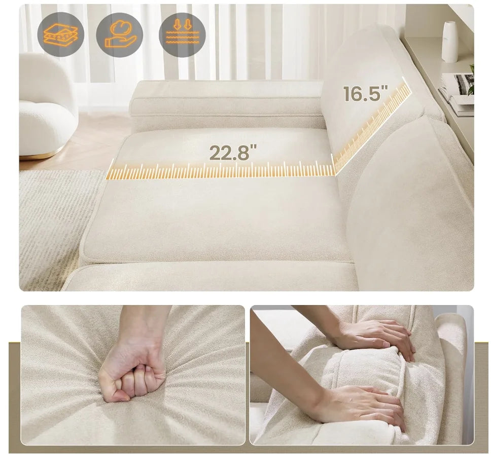 Modern Sofa with Hidden Storage and USB Charging