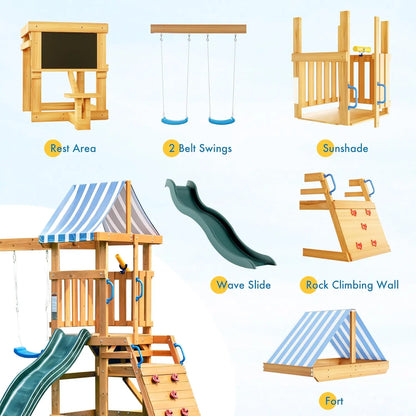 Outdoor Playset with Safe Design and Multi-Activity Fun