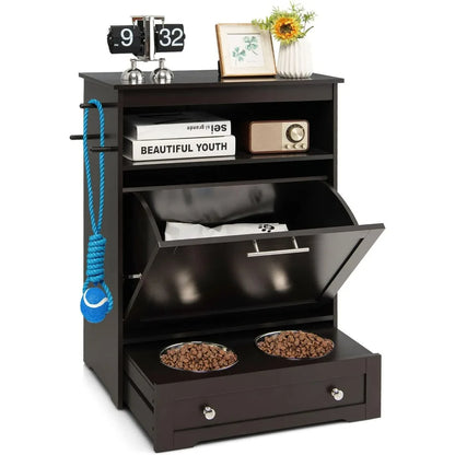 Hidden Dog Feeder Station with Storage