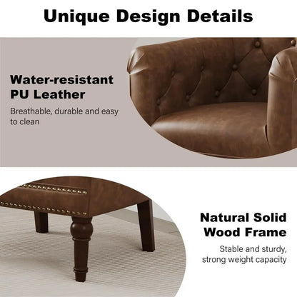 Barrel Accent Chair with Nailhead Trim