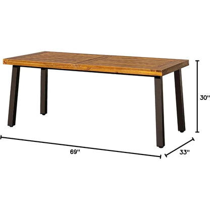 69" Solid Acacia Luxury Dining Table