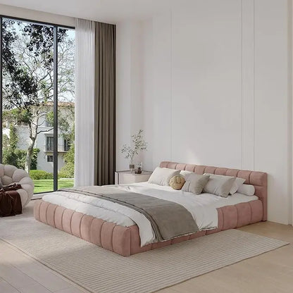 California King Chenille Platform Bed