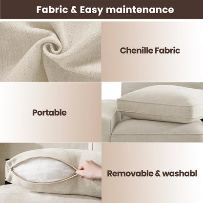 100" Convertible Sectional Sofa with Hidden Storage and Charging Ports