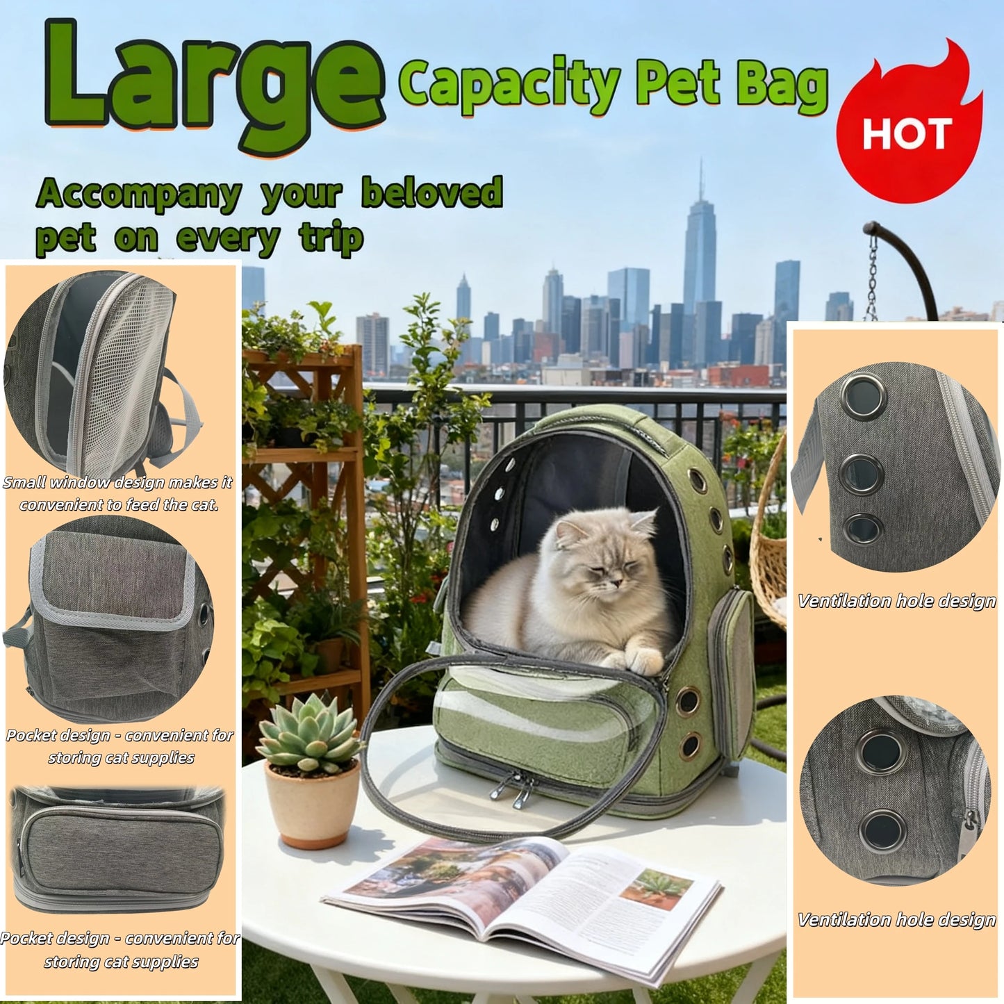 Transparent Pet Carrier Breathable Backpack