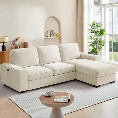 100" Convertible Sectional Sofa with Hidden Storage and Charging Ports