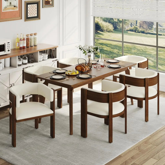 Mid-Century Modern PU Leather Dining Chairs