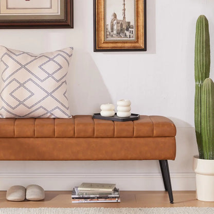 Storage Ottoman Bench with Hidden Compartment