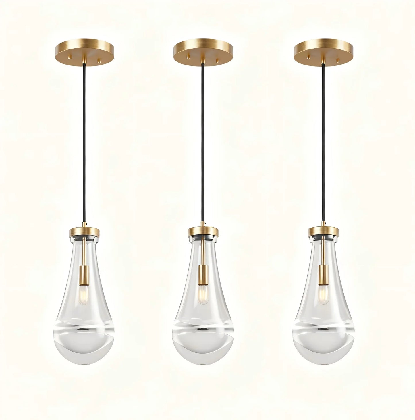 Raindrop Glass Pendant Light with Adjustable Cord