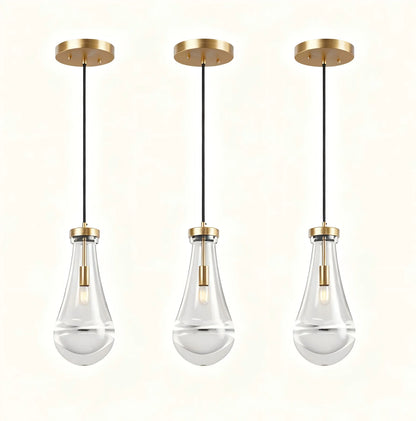 Raindrop Glass Pendant Light with Adjustable Cord