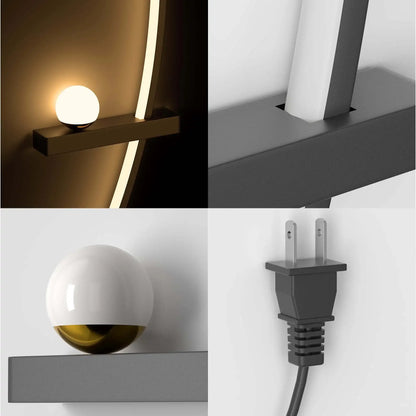 Modern Arc Wall Lamp Set of 2 with Dimmable LED Lighting