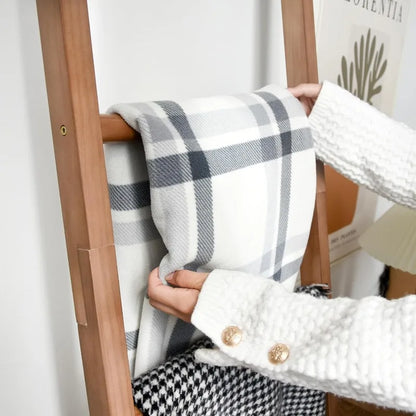 6ft Rustic Wooden Farmhouse Blanket Ladder