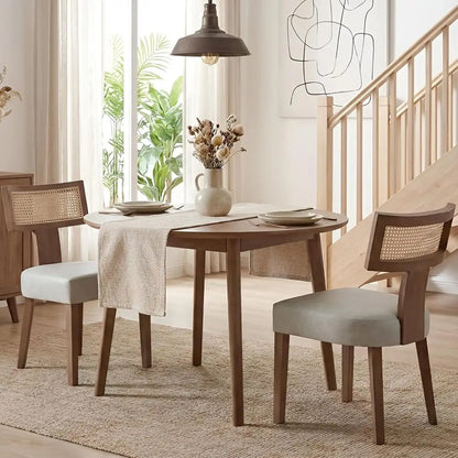 Modern Rattan Dining Chairs, Set of Two