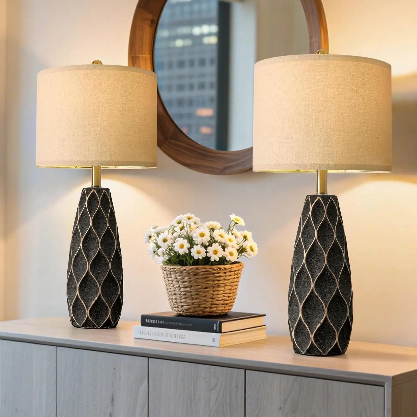 Elegant Ceramic Table Lamps – Set of 2