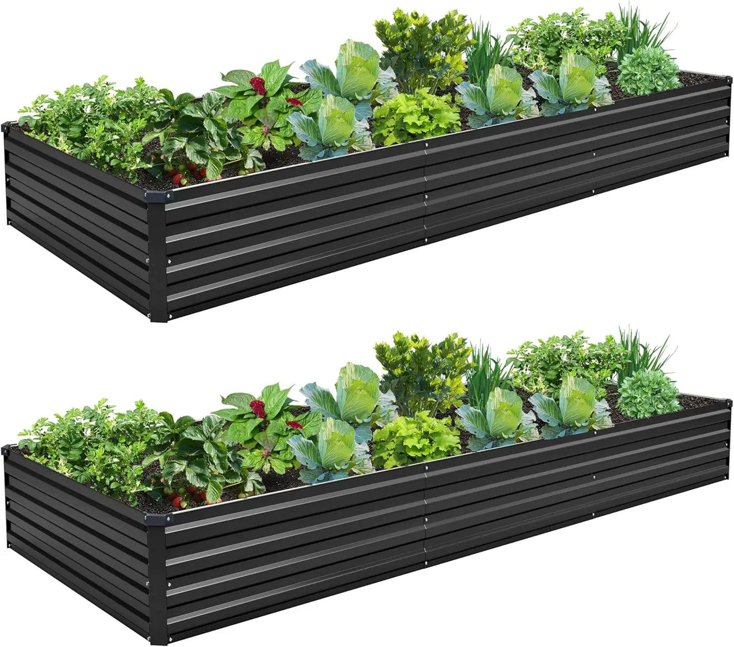 2-Pack Galvanized Steel Raised Garden Bed Kit
