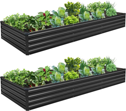 2-Pack Galvanized Steel Raised Garden Bed Kit