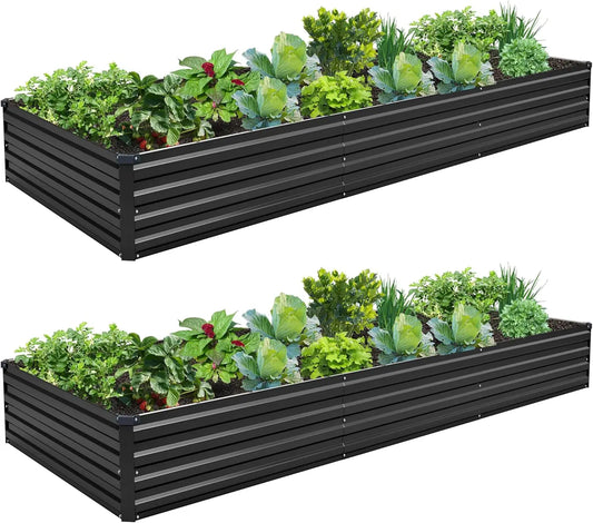 2-Pack Galvanized Steel Raised Garden Bed Kit