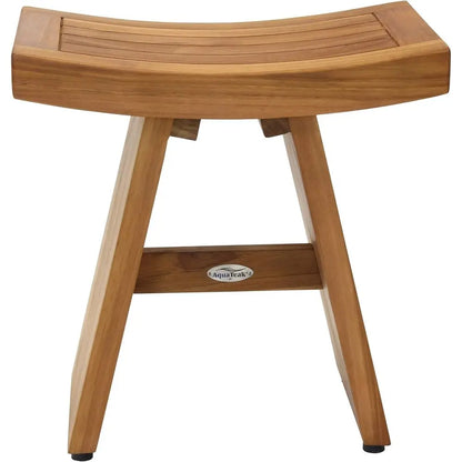 Compact Teak Shower Bench with Water-Resistant Design