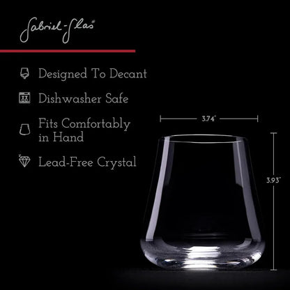 Set of 6 Stemless Crystal Wine Glasses